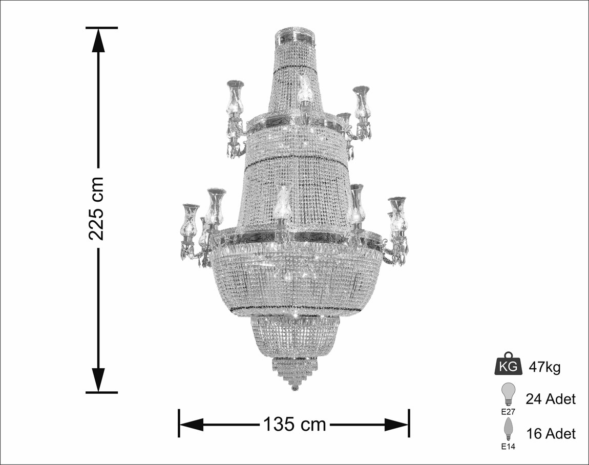 Ayetli Klasik 100'lük Katlı Kollu